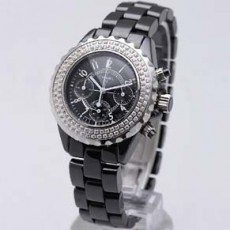 [CHANEL]샤넬 J12 Chronograph Ladies Watch Diamond 블랙   
