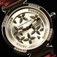 LOUIS VUITTON 루이비통 탕부르 다이아몬드 와인밴드 시계