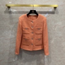 샤넬 CHANEL 2021 SS 트위드 포켓 오렌지 여성 자켓 커스텀